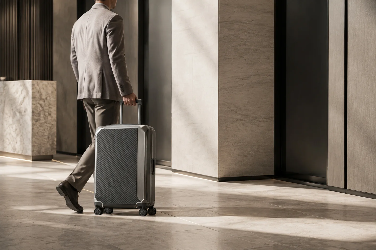 Modern traveler with RAVONA luggage