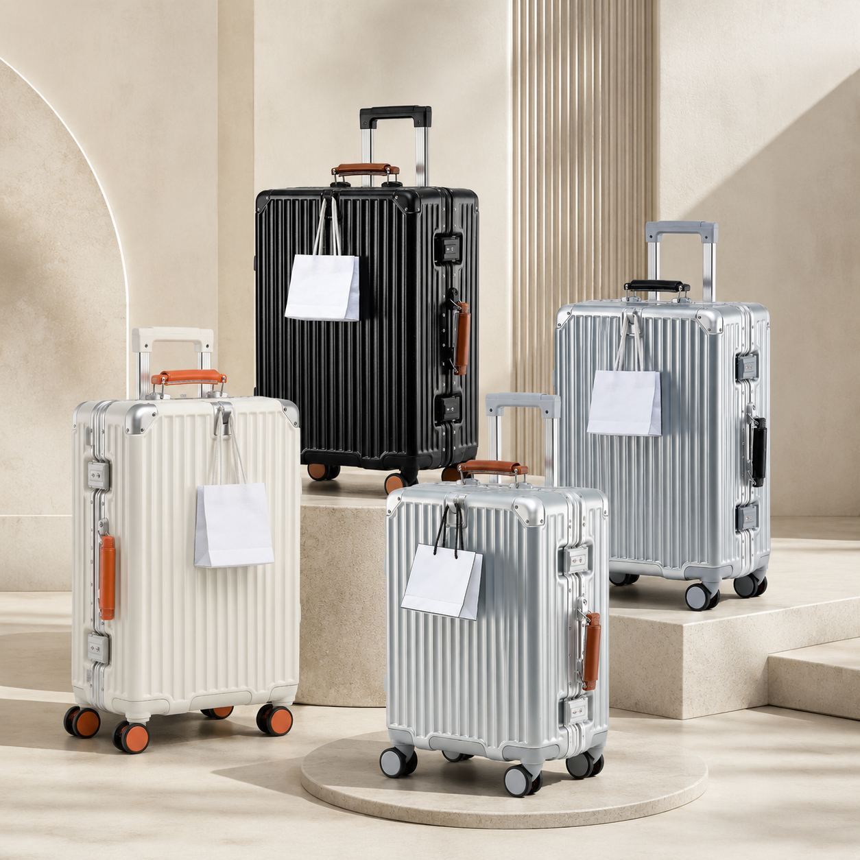 RAVONA zipperless polycarbonate suitcase collection
