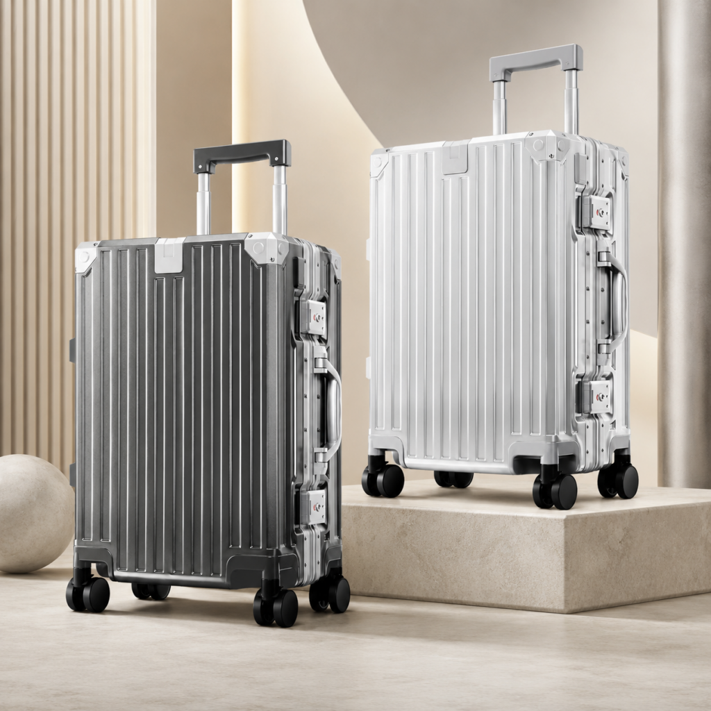 RAVONA Aluminum Frame Zipperless Suitcase