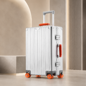 RAVONA 20 Inch All Aluminum Zipperless Carry-On Suitcase